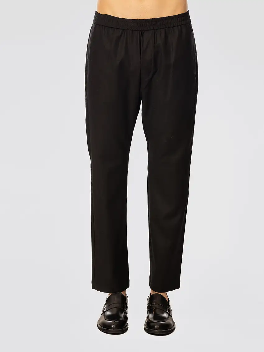 Pantaloni Jogger in Flanella Nero