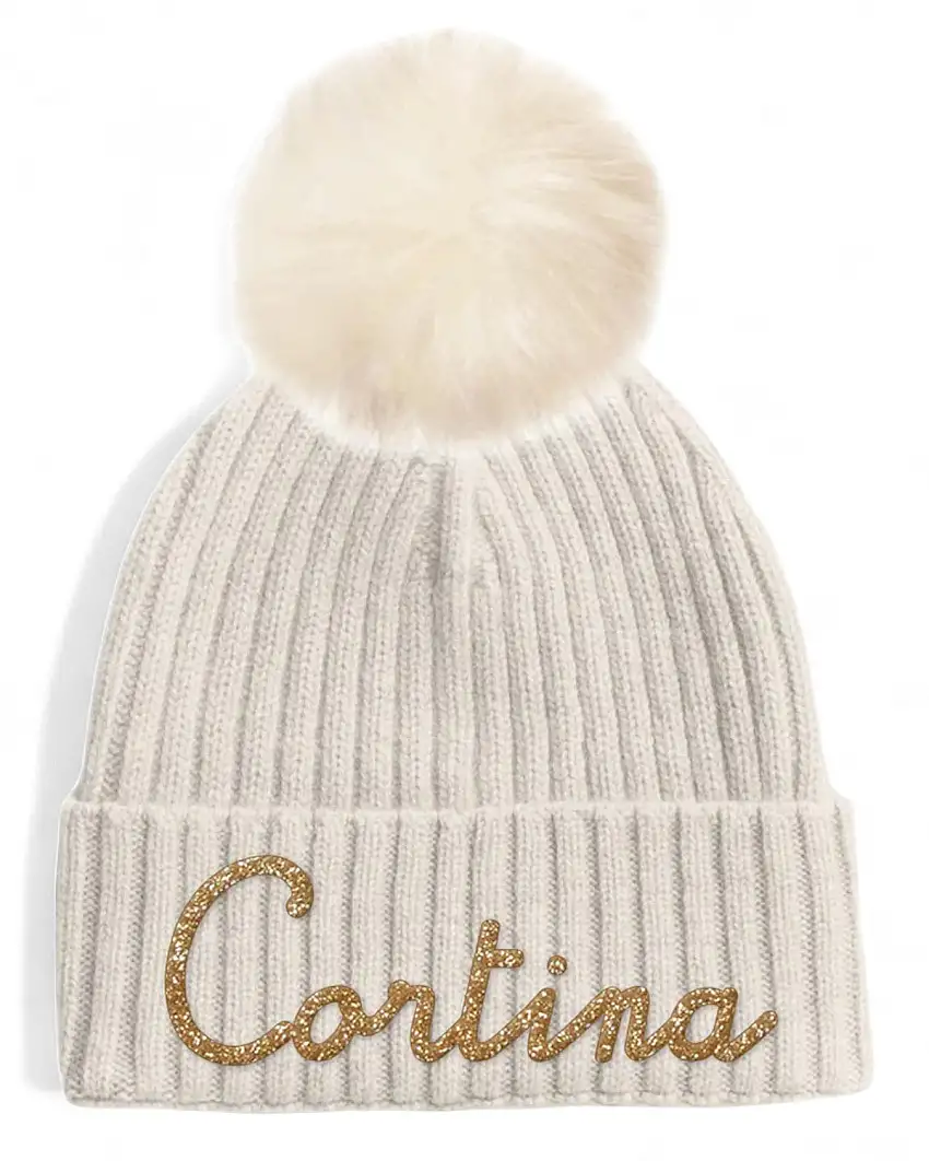Cappello Maglia Cortina con Pompon Lurex