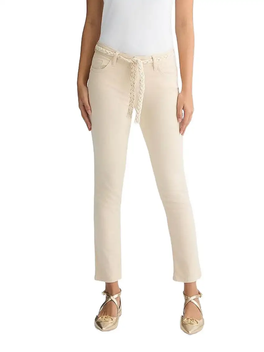 Liu Jo Women's Pants - Skinny Pants with Belt - Beige