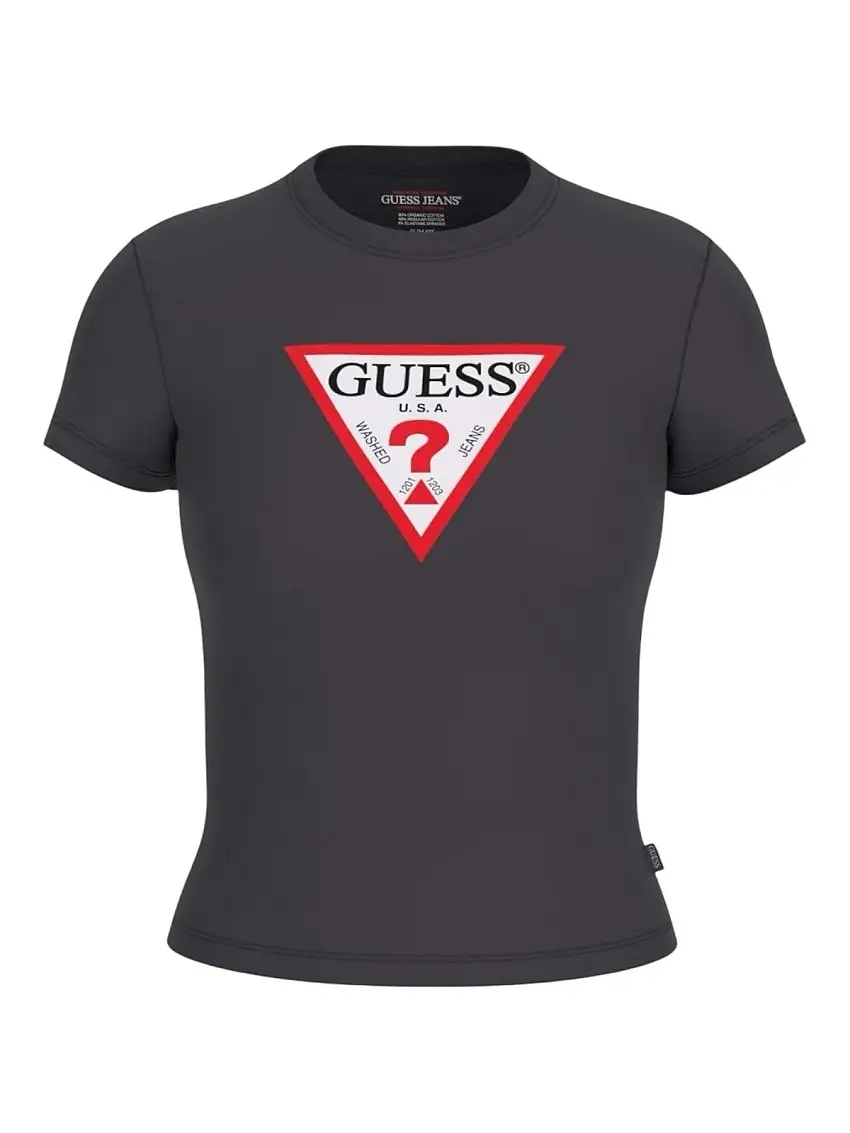 GUESS Women's T-shirt GJ SS CN SLIM ICONIC TEE W4YI04 J1314 JBLK Black
