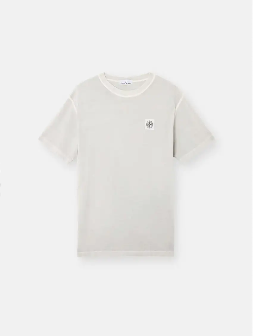 T-shirt in Cotone Tinta in Capo Grigio