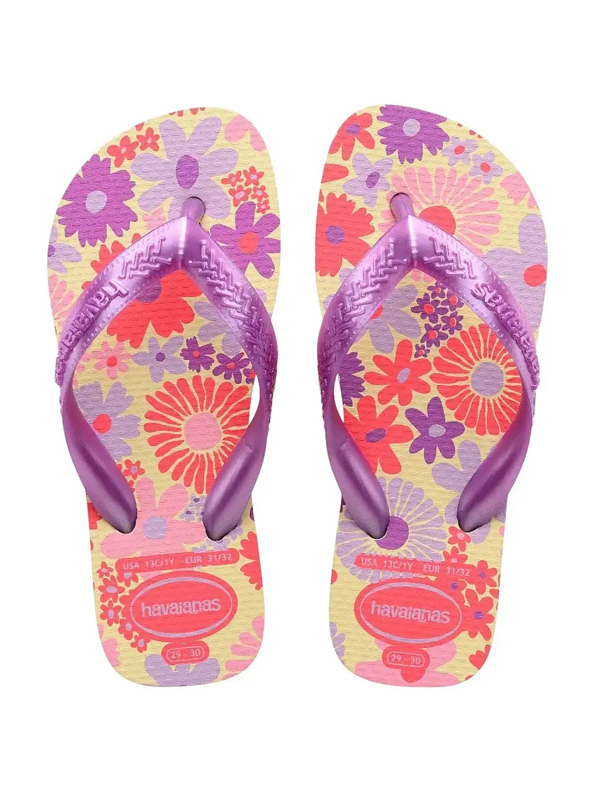 HAVAIANAS Flip Flops for Girls and Boys Hav. Kids Flores 4000052.9256 Beige