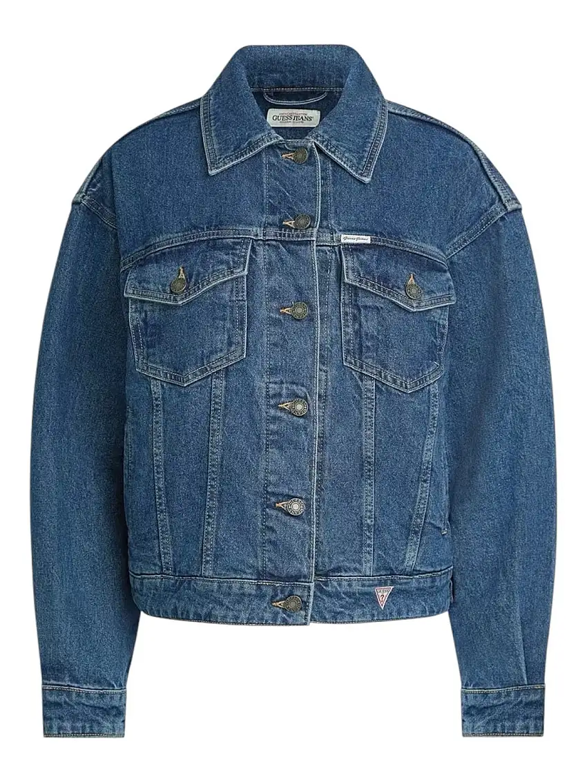 GUESS Women's Jacket GJ OVERSIZE TRUCKER JACKET W4YN56 D5CC3 M3DW Blue