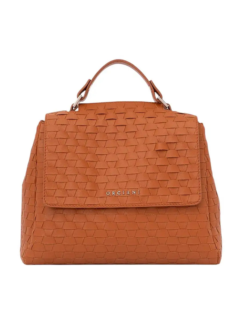 ORCIANI Women's Bag NAPPA WOVEN B01999 NWO AMB Brown
