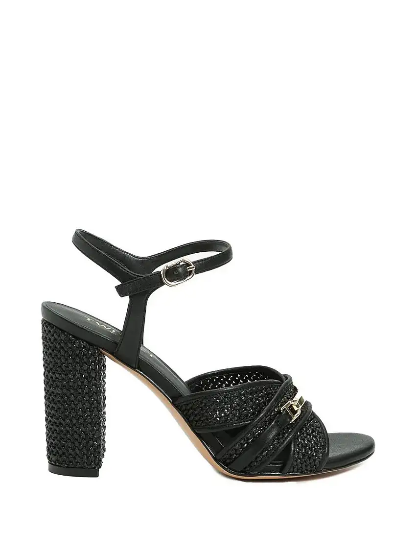 TWINSET Women's Sandal 251TGT024 00006 Black