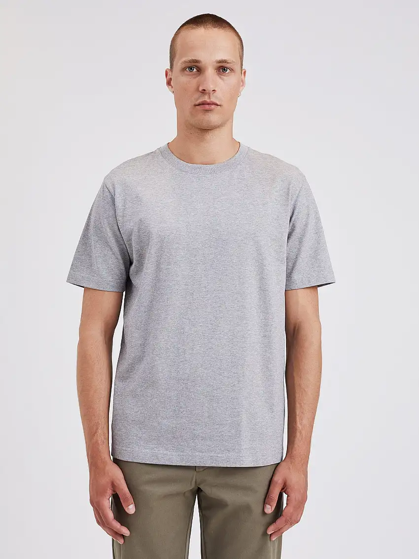 T-shirt in Cotone Organico Grigio Mélange