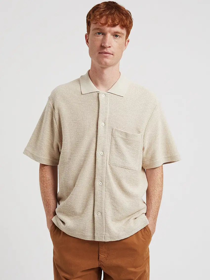 Camicia in Jersey con Maniche Corte Avena