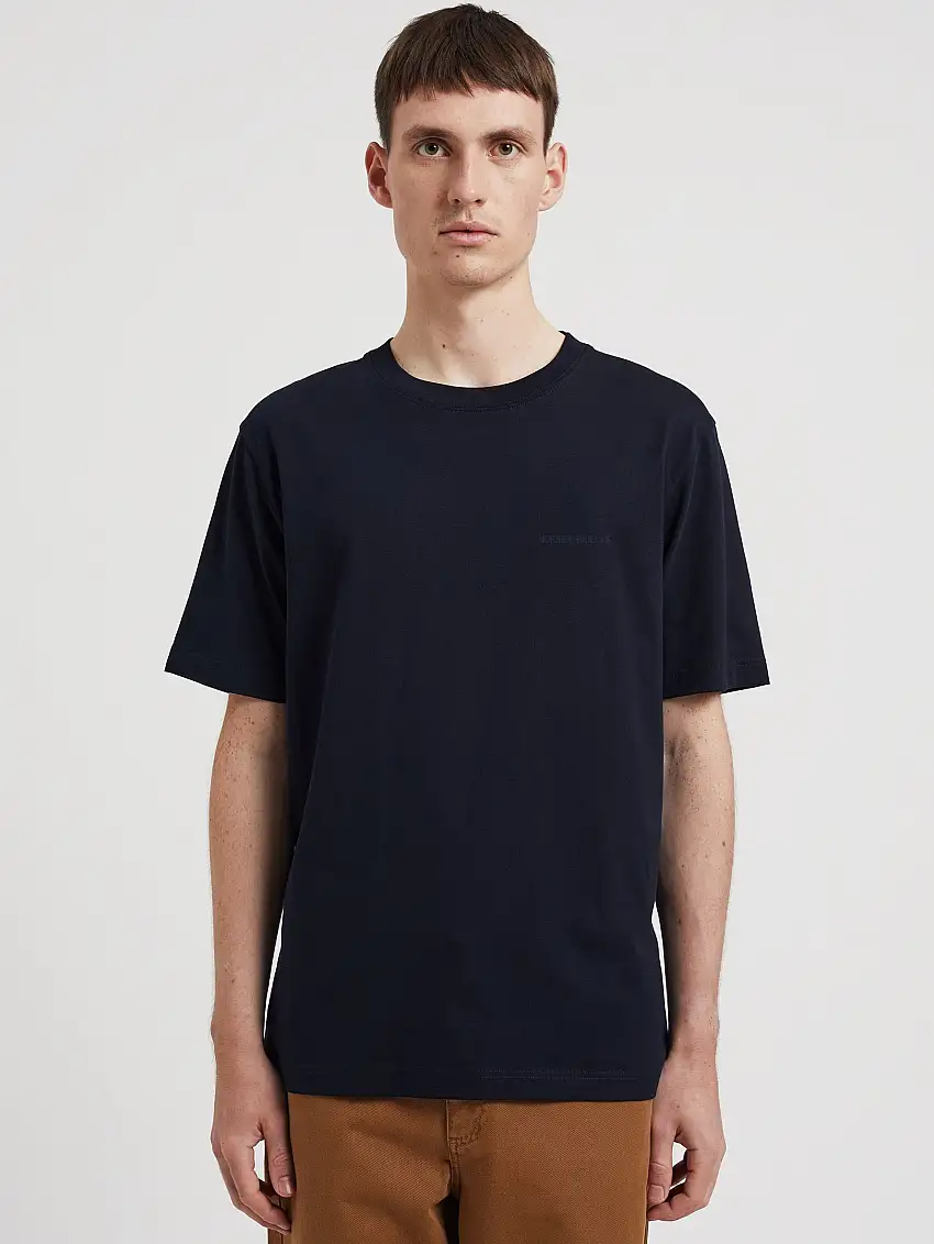 T-shirt con Logo in Cotone Organico Blu