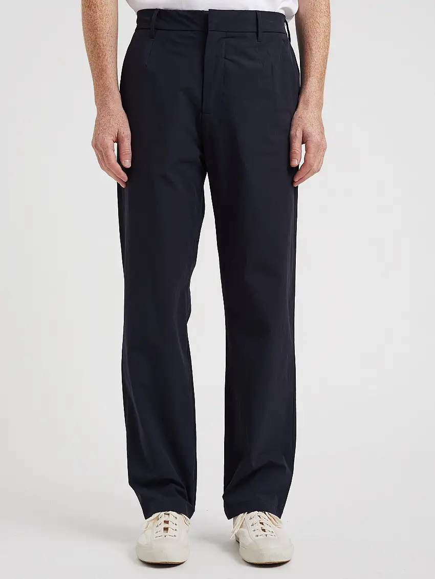 Pantaloni in Tessuto Leggero Elasticizzati Blu Notte