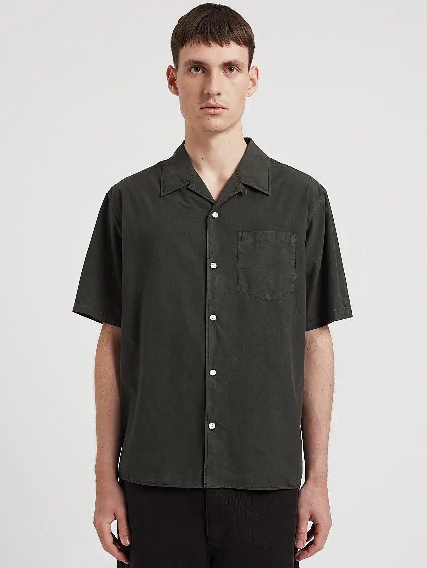 Camicia Casual in Popeline e Tencel Oliva