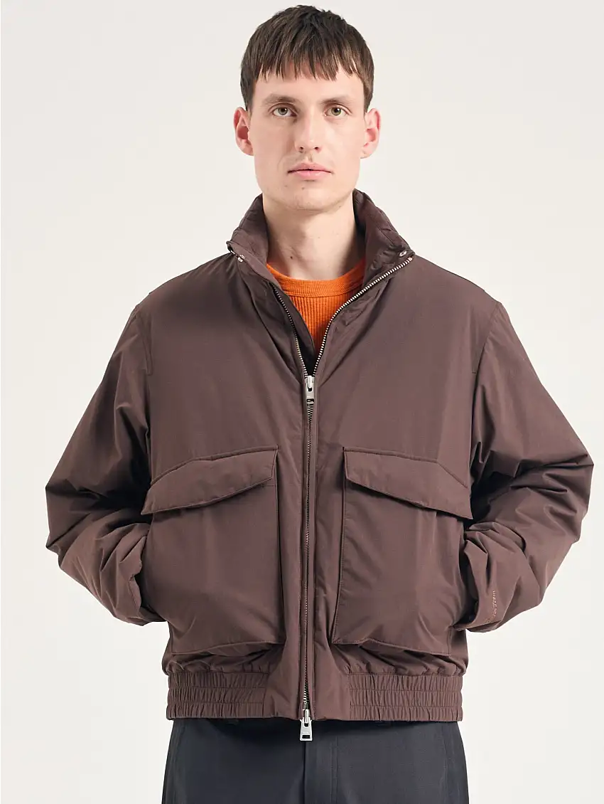 Bomber in Tessuto Windstopper Marrone