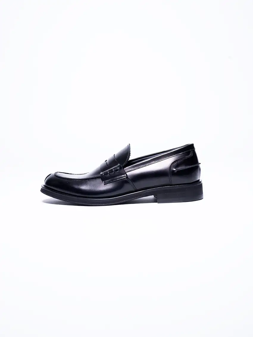 Mocassino Penny Loafer in Abrasivato Nero