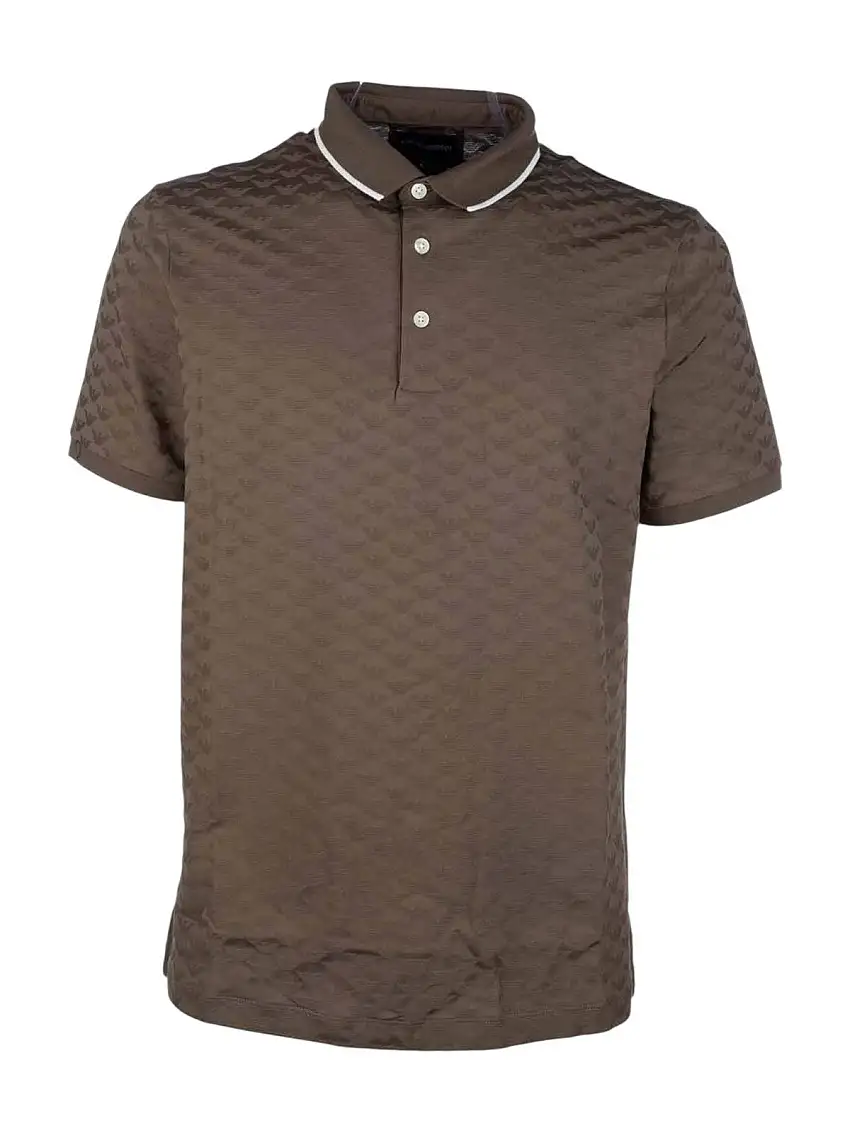 EMPORIO ARMANI Men's Polo Shirt 8N1FP0 1JHWZ U6195 CHOCOLATE CHIP