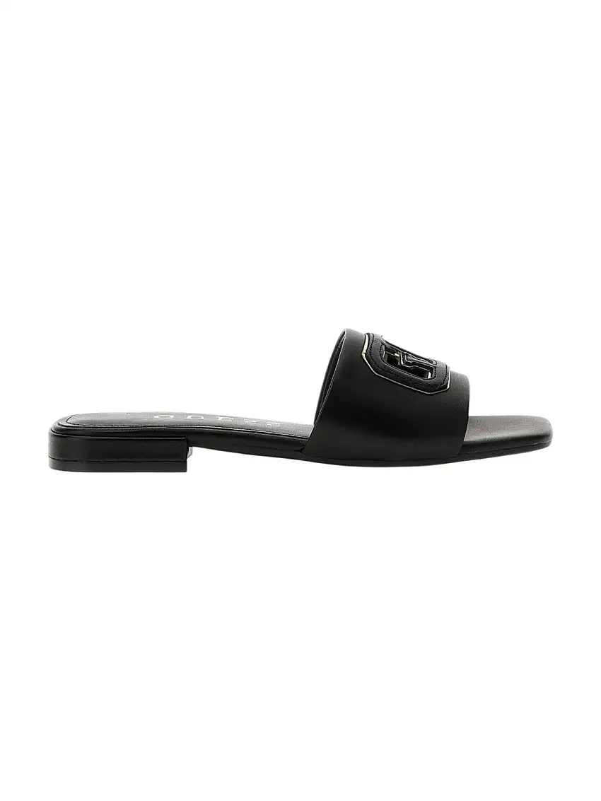 GUESS Women's TARISHA FLJTAR LEA19 BLKGO Black Slipper