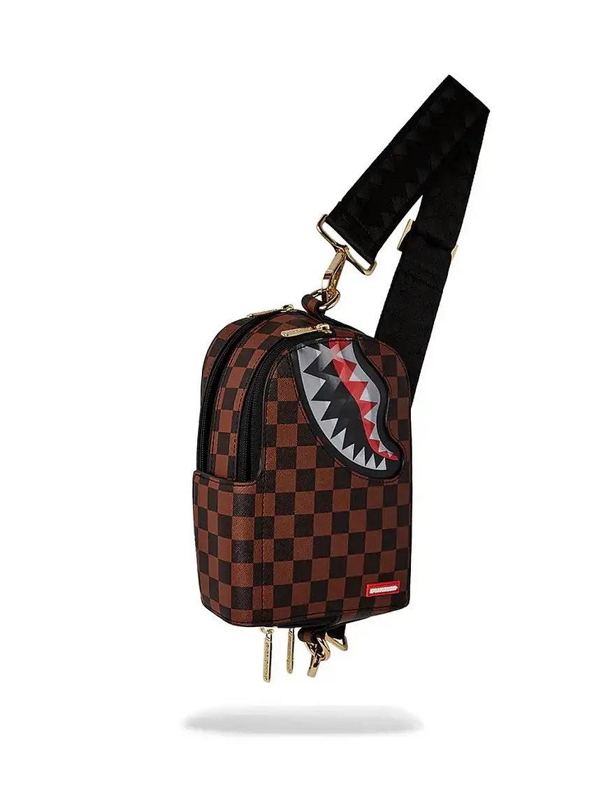 SPRAYGROUND Men's Shoulder Bag SIP LENTICULAR CHOMP BACKPACK SLING 910B6521NSZ Brown