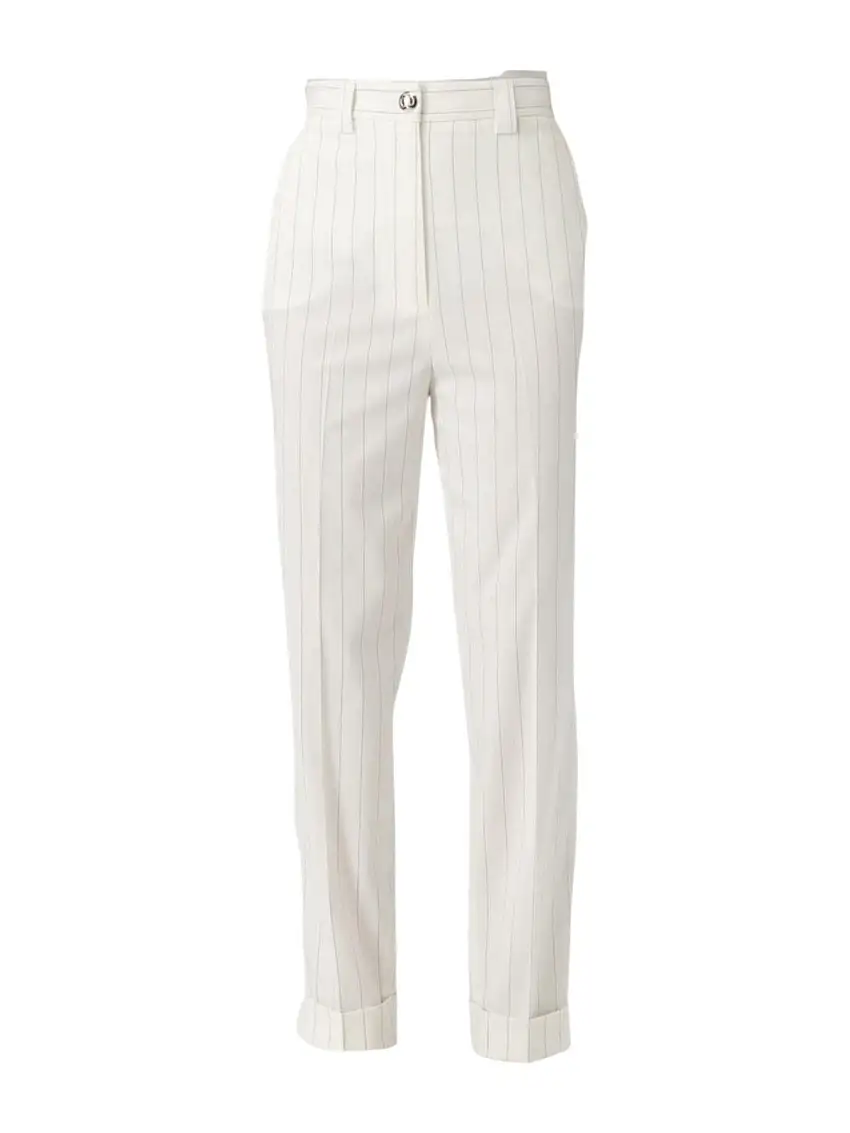 LIU JO BLACK Women's Trousers CA5238T1969 MM26E Pin st.s.white/bluet