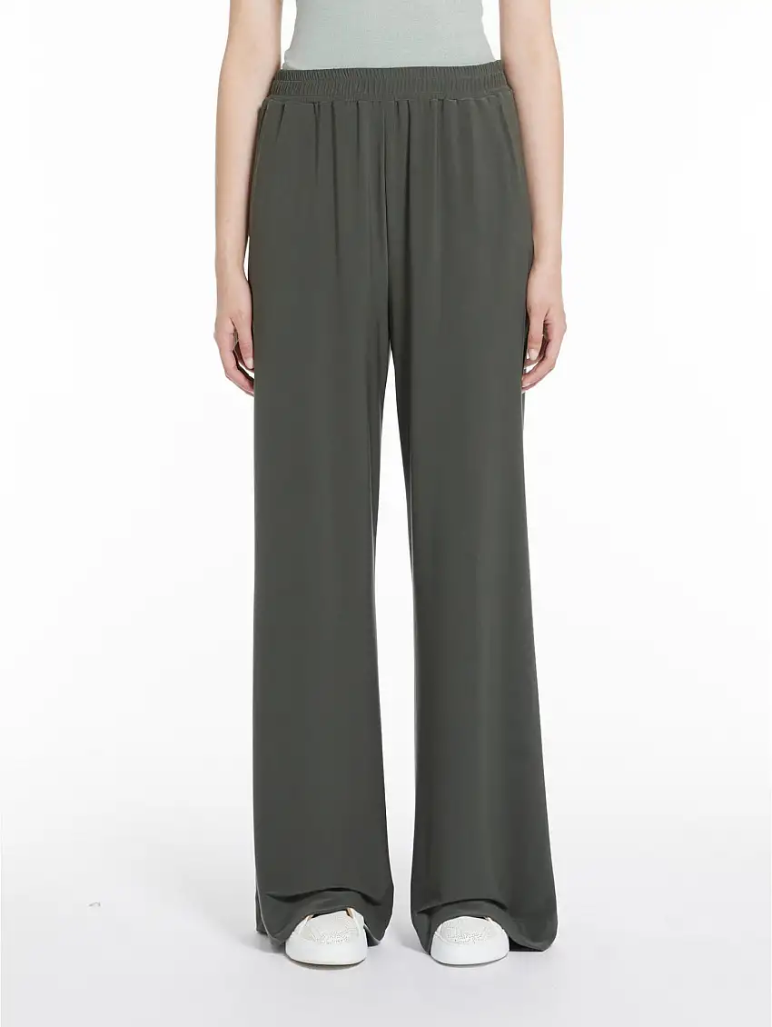 Pantaloni Ampio in Jersey Verde