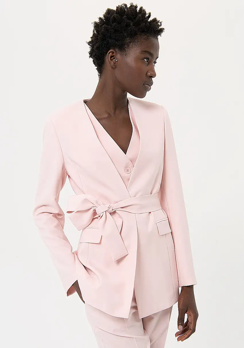 TAILOR JACKET WITH BELT ROSE