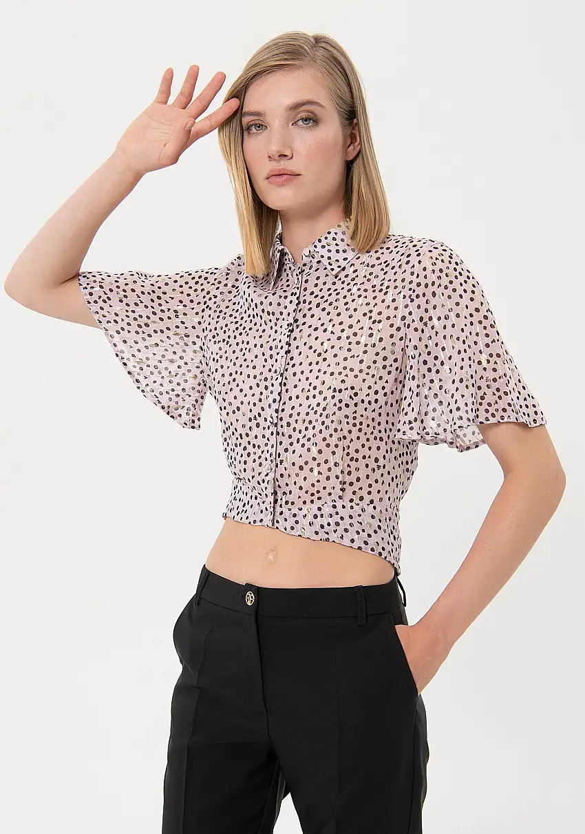 CROPPED SHIRT PINKHEARTPRINT