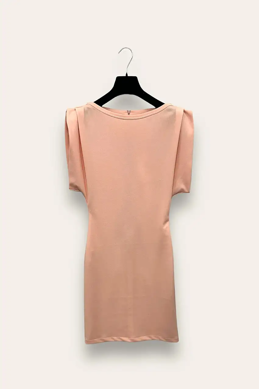 Abito tubino sagomato in crepe, zip sulla schiena