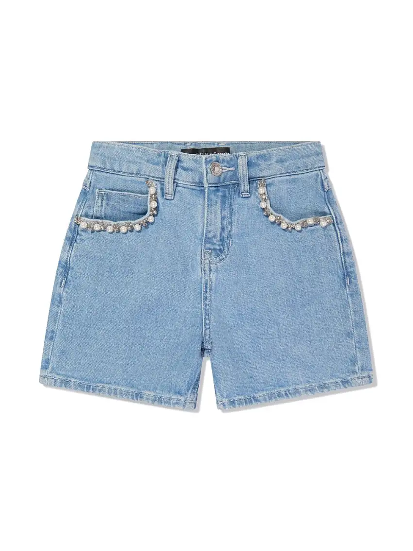 DENIM SHORTS WITH BEADS