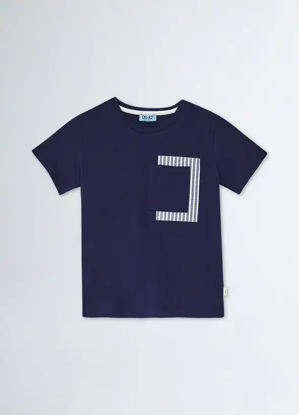 T-SHIRT M/C REGULAR C/TASCHINO