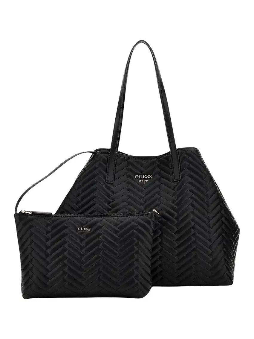 GUESS Women's Bag VIKKY II LARGE 2 IN 1 TOTE HWQG93 18290 BLA Black