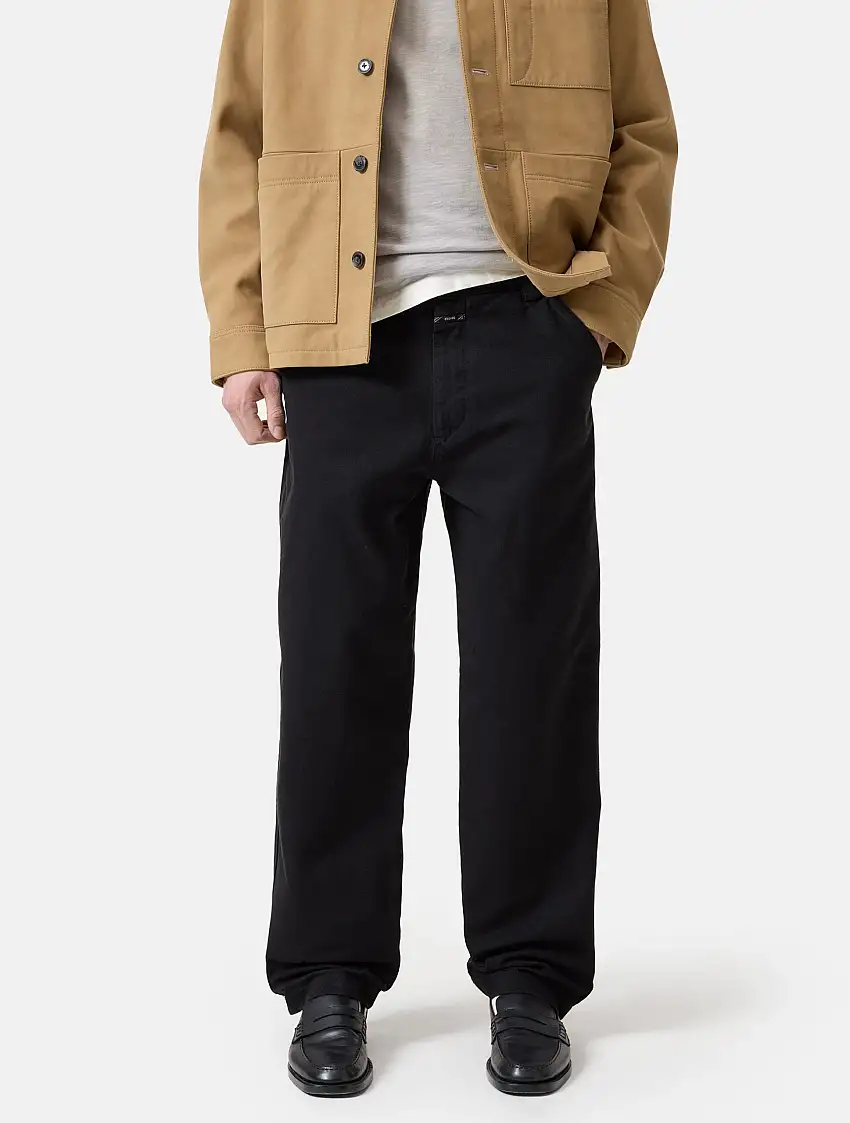 Pantaloni in Twill di Cotone Nero