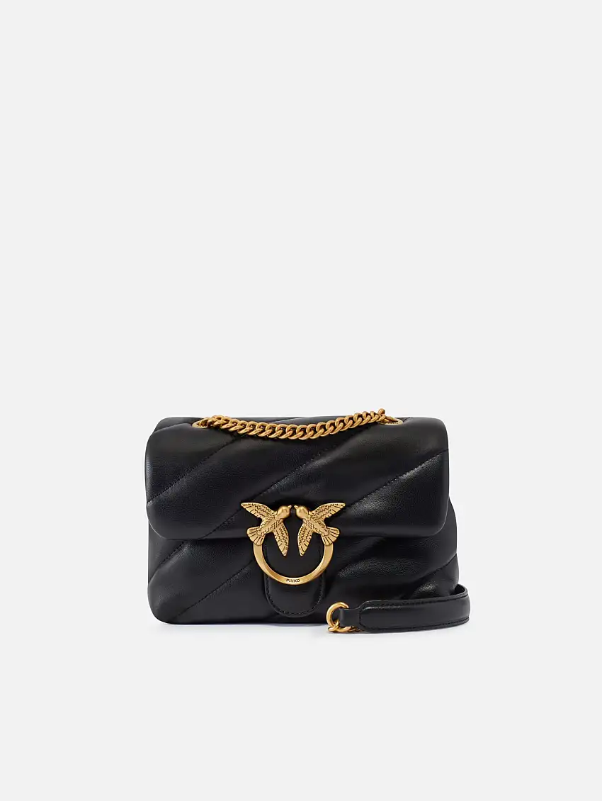 Borsa in Nappa con Maxi Trapuntatura Mini Love Bag Puff Nero