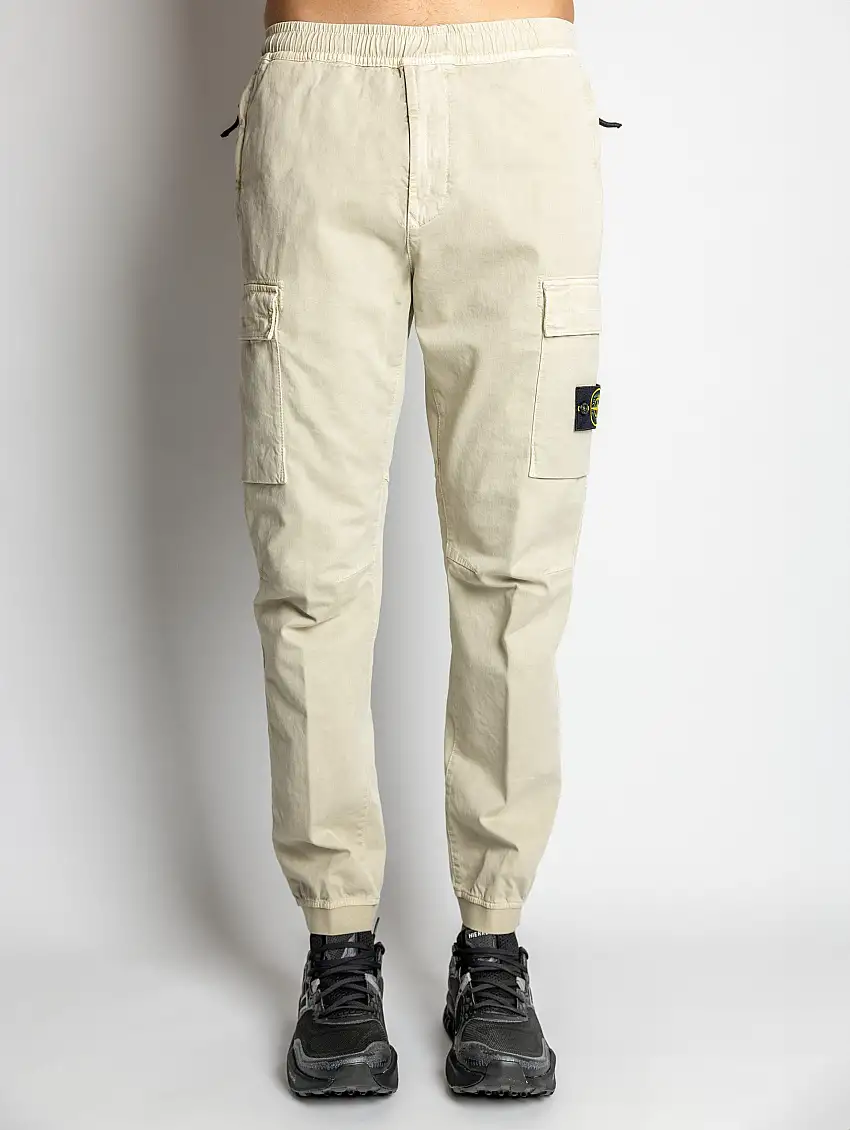Pantaloni Cargo con Elastico Stucco