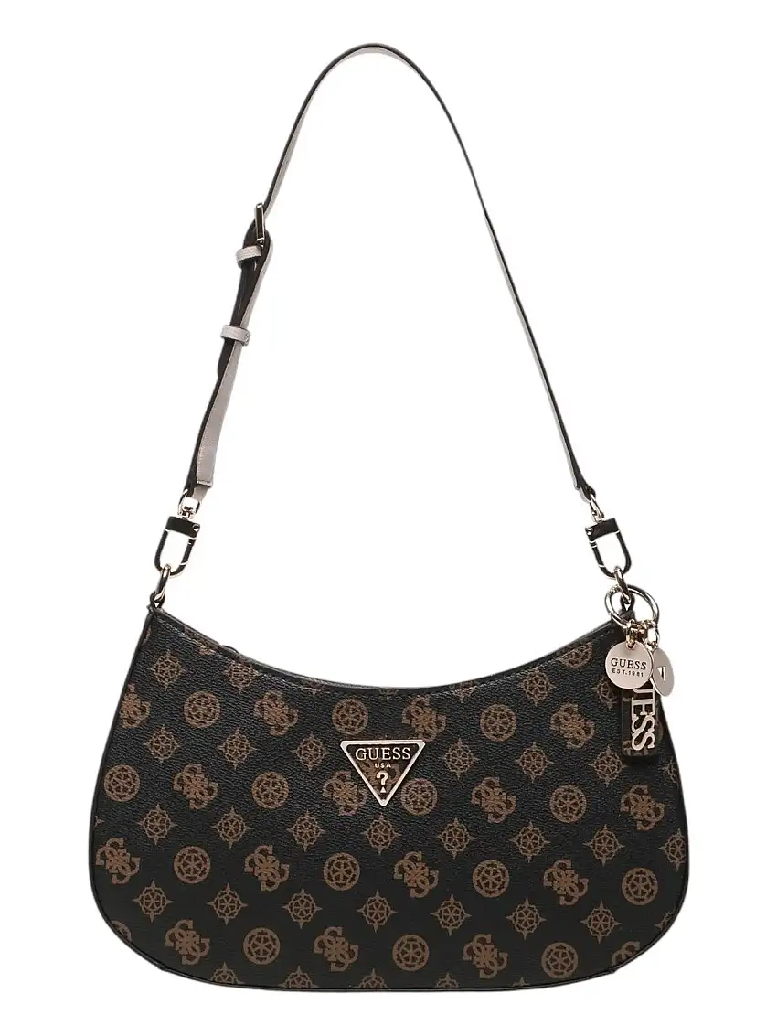 GUESS Women's Bag NOELLE TOP ZIP SHOULDER BAG HWPZ78 79180 MLO Brown