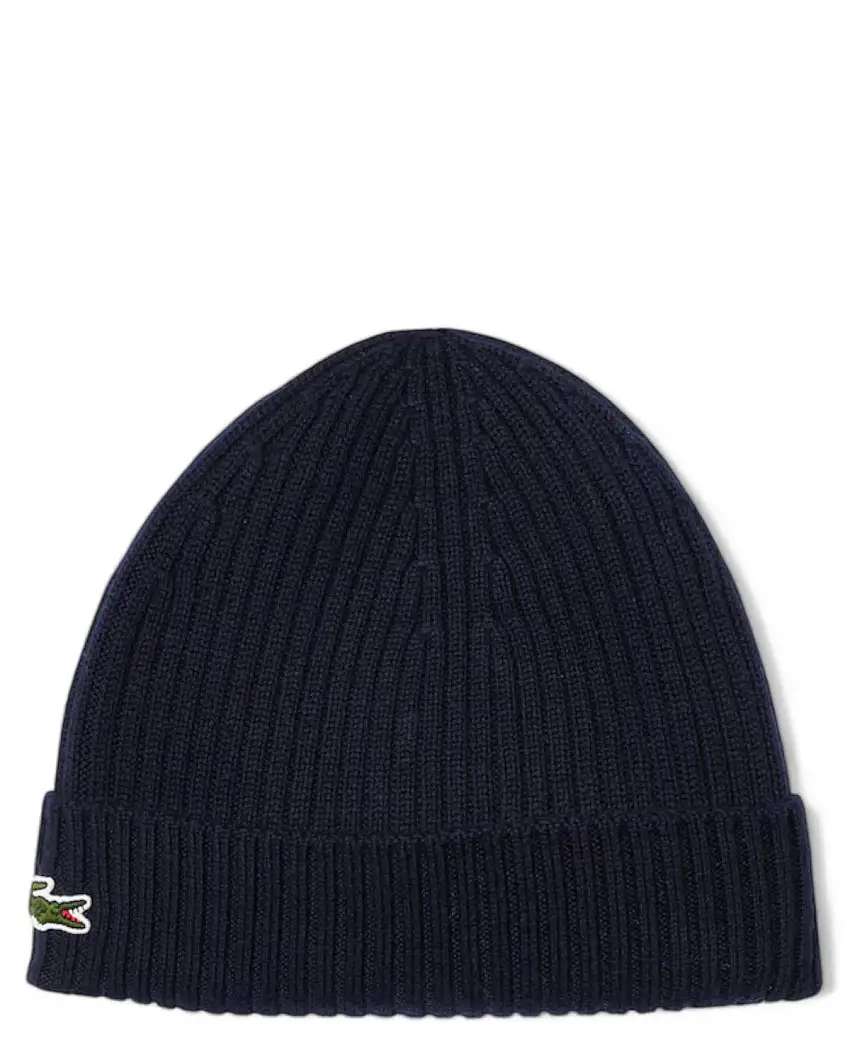 Berretto Lana Spazzolata con Logo Ricamato Lacoste