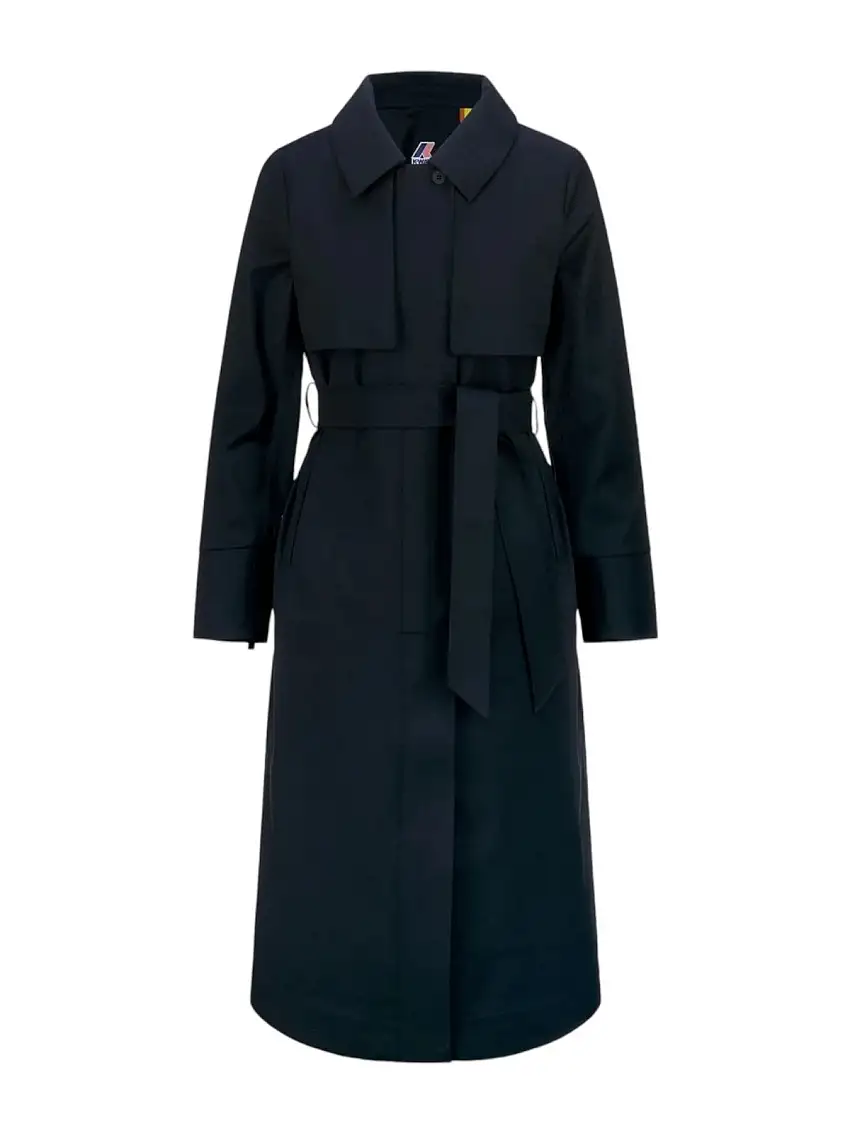 K-WAY Women's Trench Coat JESEL TECH WOOL BLEND K51365W AR0 Blue