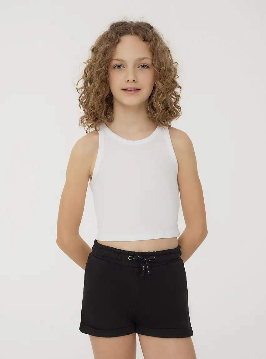 Pack 2 top crop con scollo americano 1x Bianco, 1x Nero