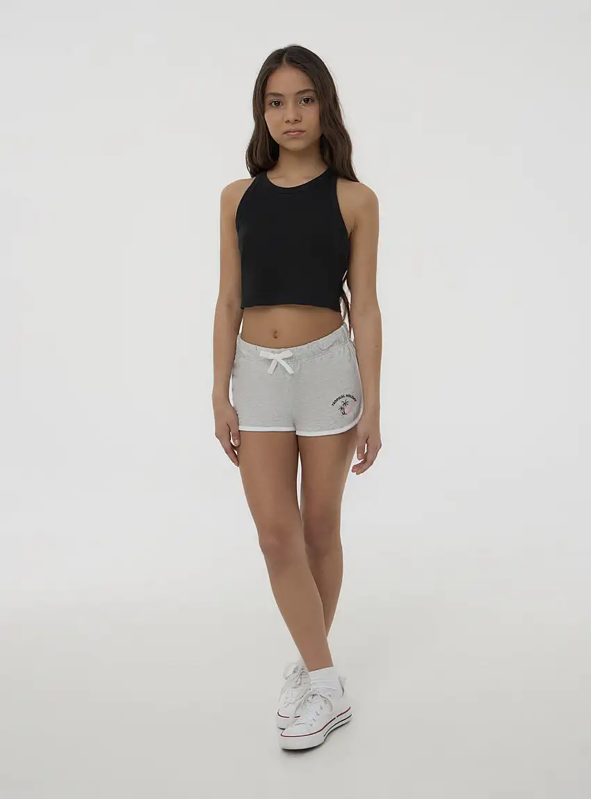 Pack 2 top crop con scollo americano 2x Nero