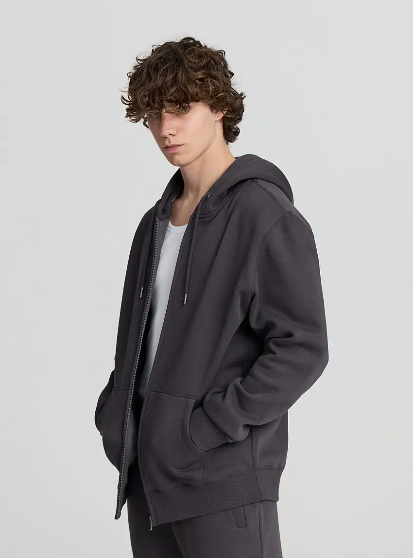 Felpa pesante con cappuccio e zip Canna di fucile