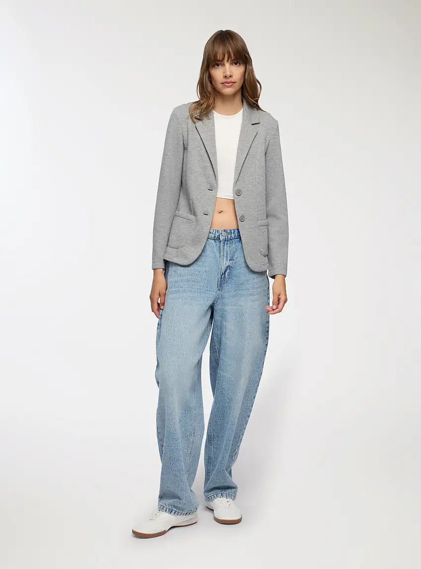 Giacca in felpa Grigio medio melange