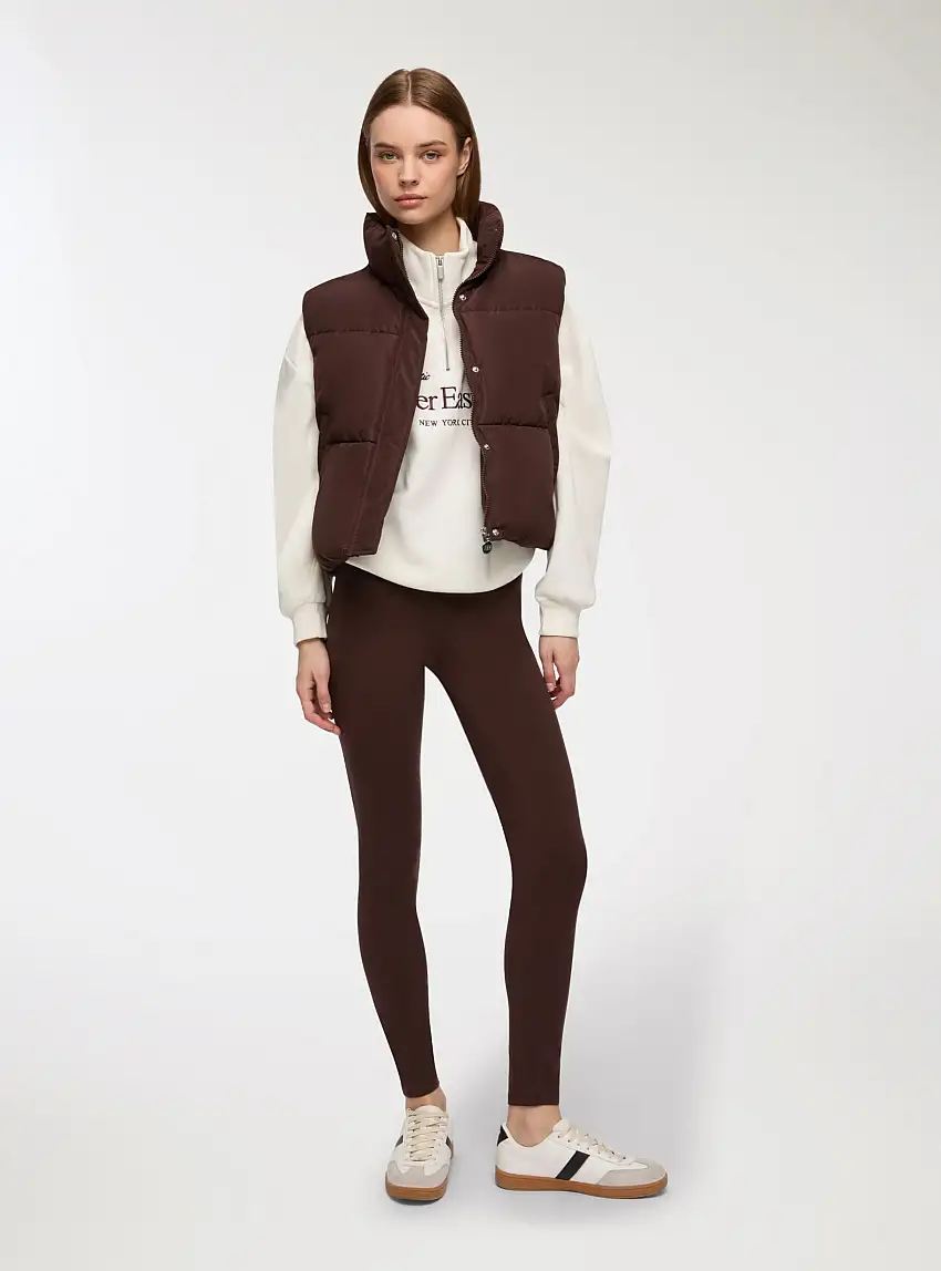 Leggings lunghi vita alta Marrone scuro