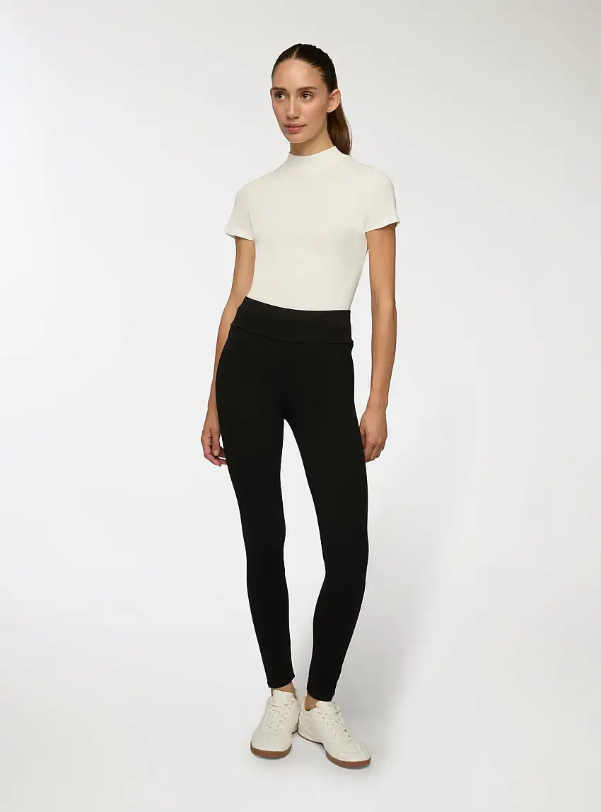 Leggings lunghi vita alta Nero