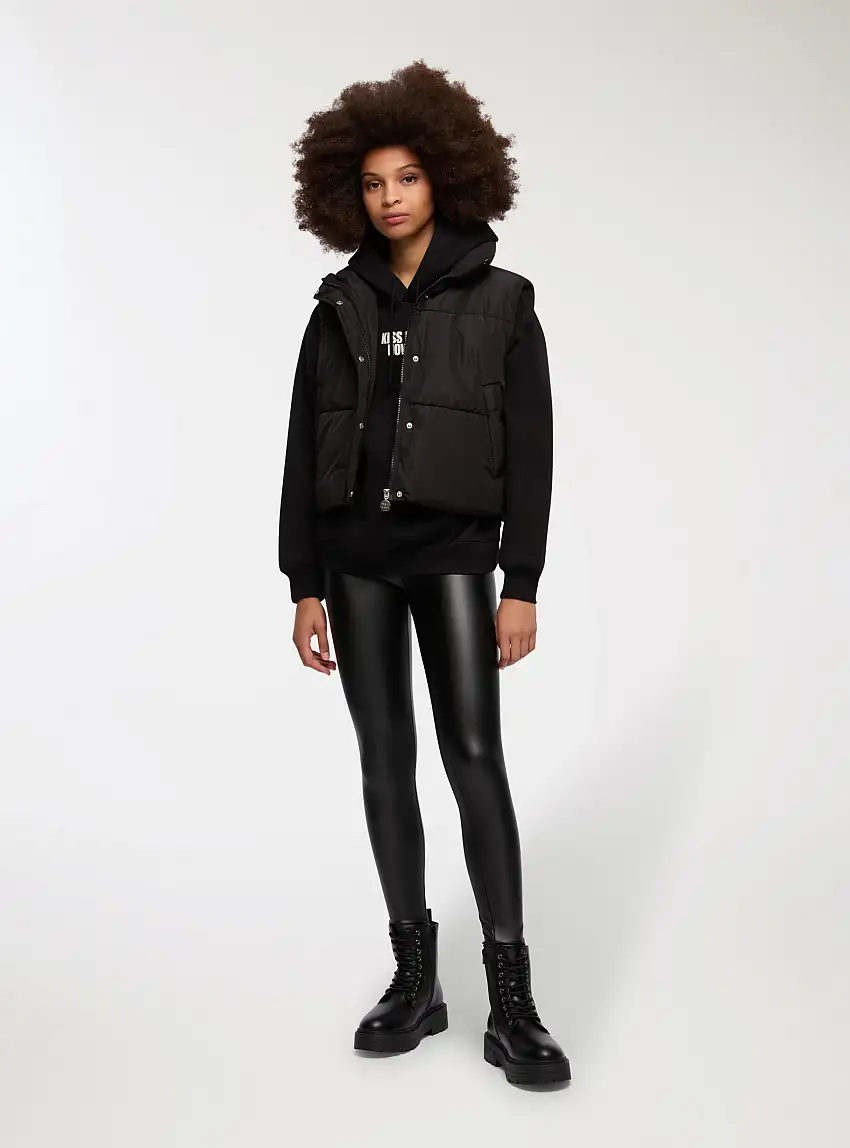 Leggings lucidi in similpelle Nero