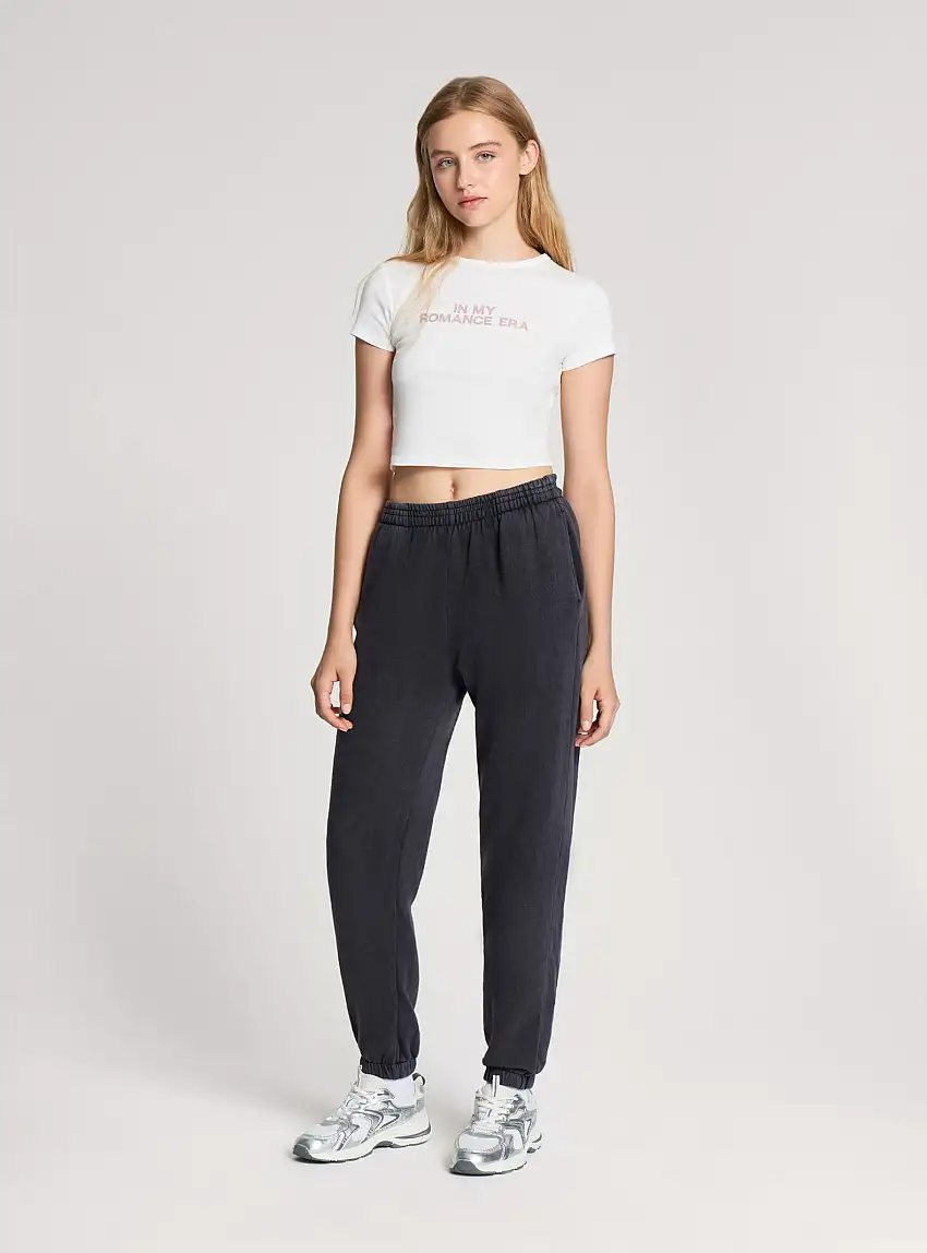 Pantaloni ginnici vita alta Nero