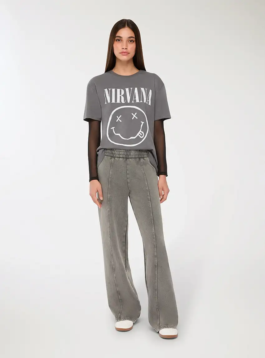 Pantaloni wide leg Grigio