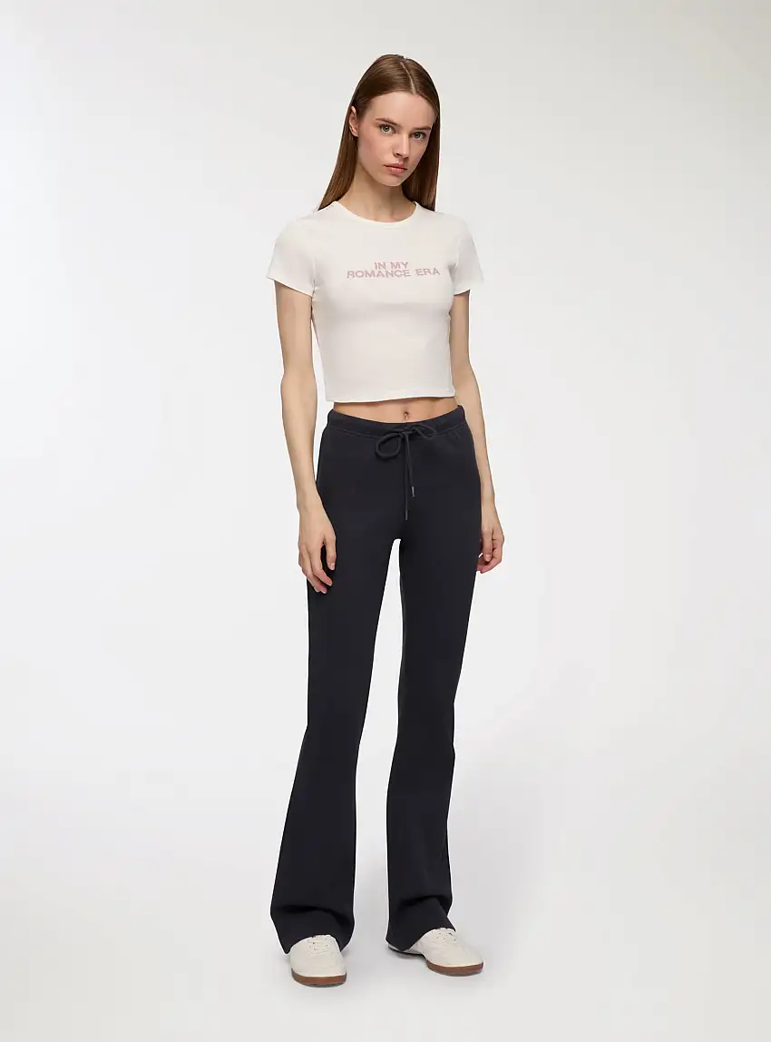 Pantaloni tuta a zampa Blu scuro