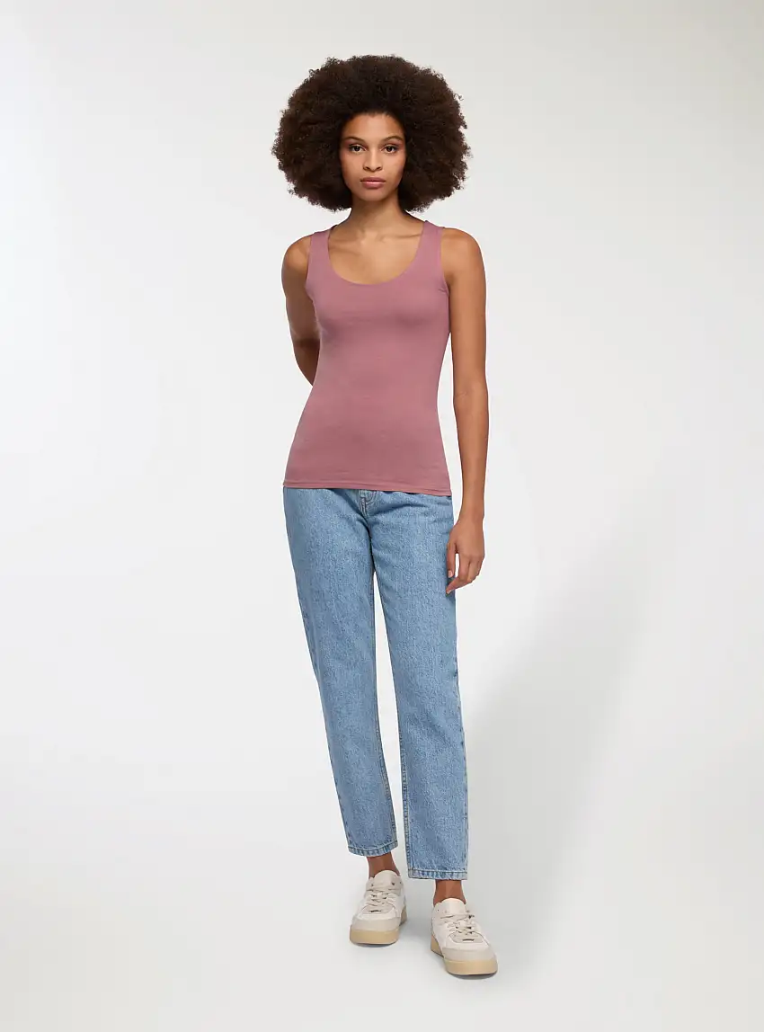 Canotta tinta unita elasticizzata Malva