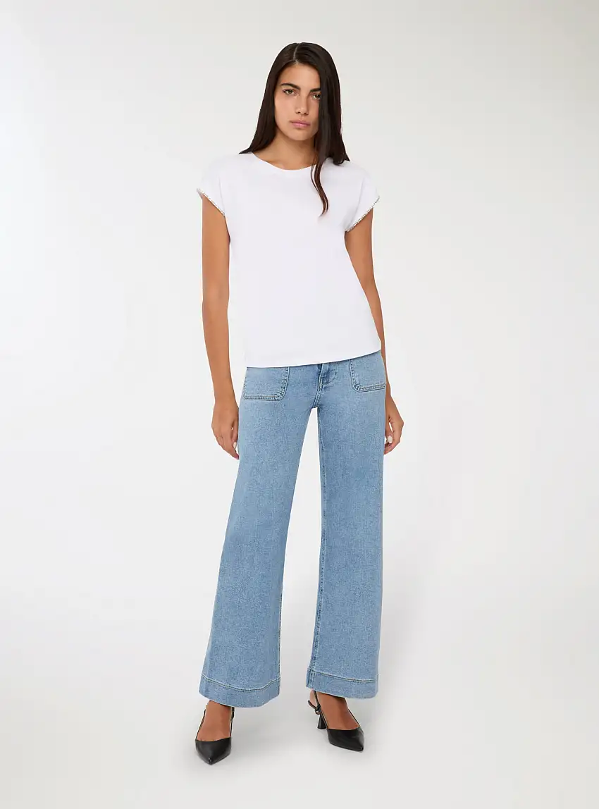 T-shirt con applicazioni Bianco ottico