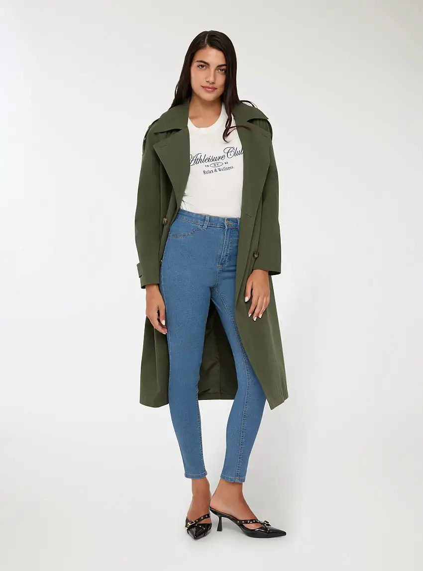 Jeggings a vita alta Blu denim medio