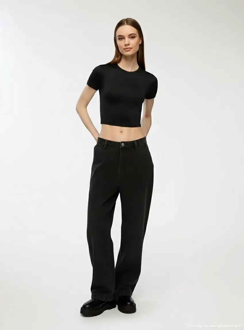 Jeans baggy Nero denim