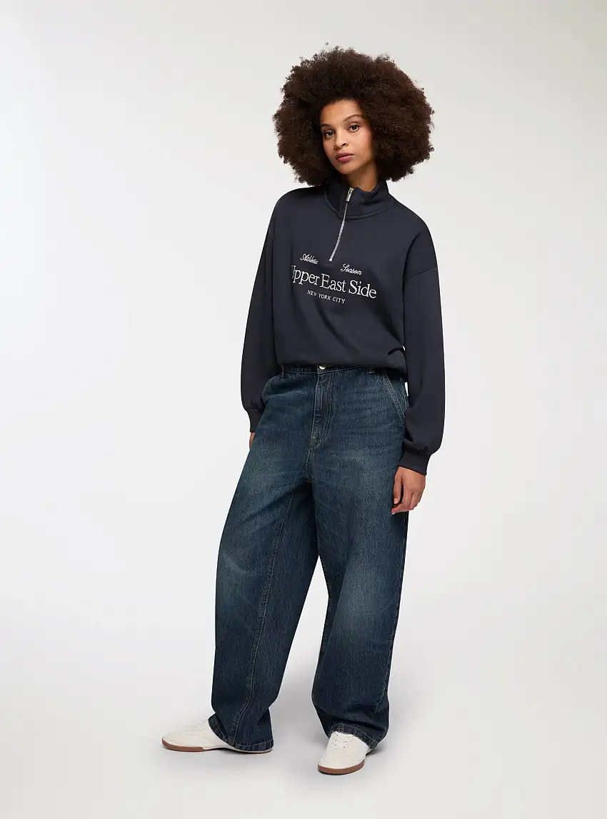 Jeans scuri baggy Blu denim scuro