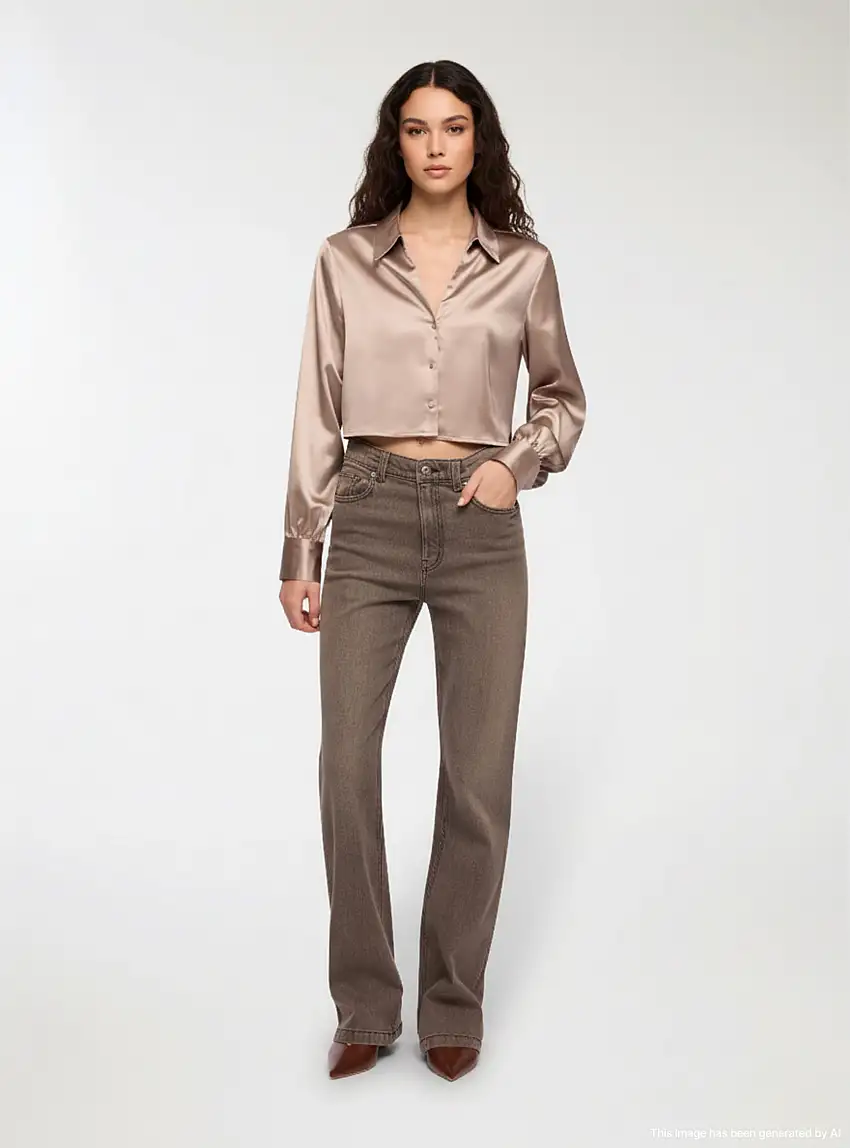 Jeans bootcut Marrone denim