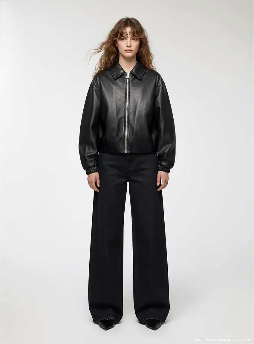 Bomber in similpelle imbottito Nero